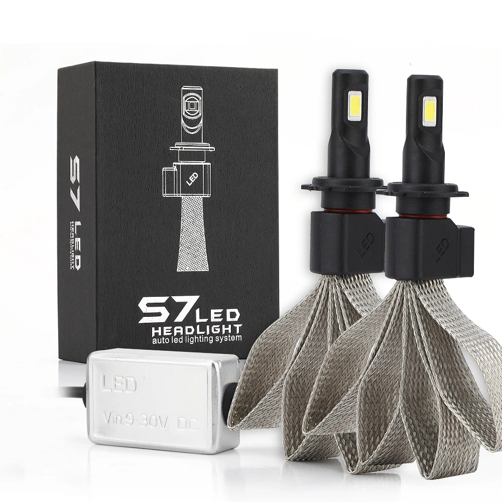 Leefeeminye S7 Car LED Headlight Braid Radiating 12000LM/Pair Lamp Auto Bulb Light H1 H3 H27 H7 H11 HB3 HB5 9006/HB4 H4 H13 HB1 |