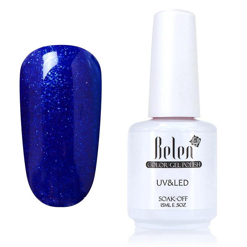 1600 Belen 15ML Gelpolish Semi Permanent Gel Nail Polish 3D Professional Glitter Soak Off UV LED Gel Lacquer Gel Varnish Lak - Цвет: 1600
