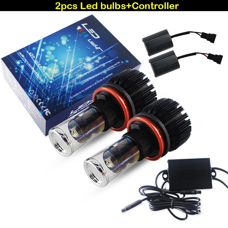 IJDM автомобильный H11 Светодиодный CANBUS RGB Chips H8 светодиодный лампы для замены