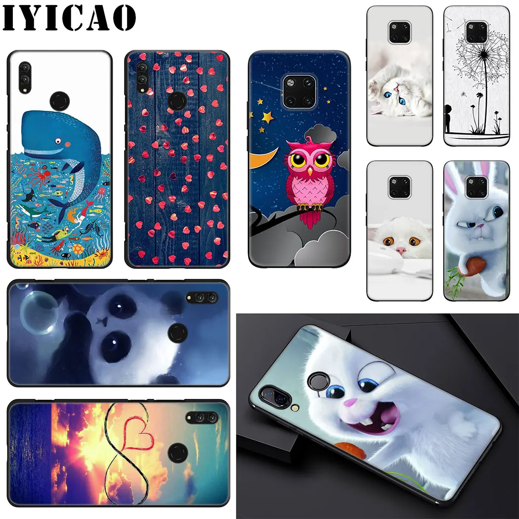 IYICAO Прекрасный Изысканный кролик Кошка мягкий чехол для телефона huawei Mate 10 20 Lite Pro