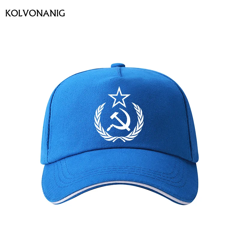 KOLVONANIG CCCP, бейсболка с принтом с русскими буквами, хлопок, Бейсболка унисекс для взрослых мужчин и женщин, высококачественные кепки - Цвет: Bao Blue 01