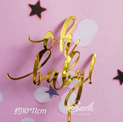 Ins клоун торт фигурки жениха и невесты; слон с надписью Oh Baby ко дню рождения с ярким оформлением для детей день Святого Валентина вечерние Фея поставки Милая подарки - Цвет: 2pc oh baby