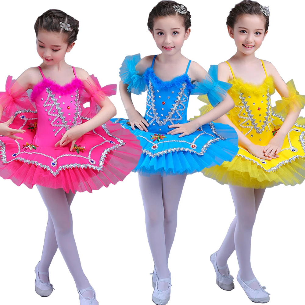 Детский Профессиональный Балетный танцевальный костюм для девочек балетное