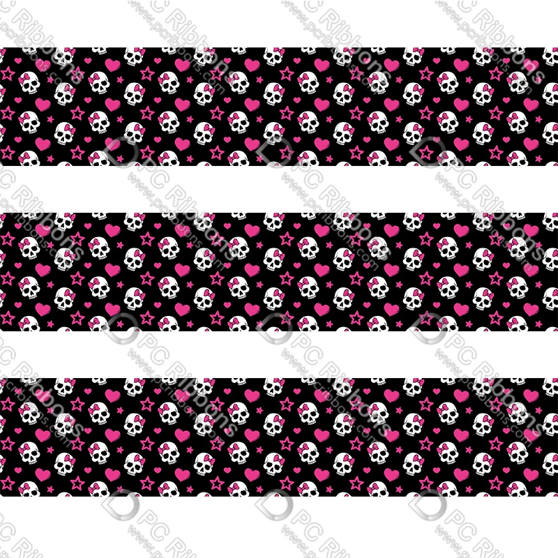 Изготовленные на заказ с изображением черепа grosgrain полиэфирная лента 50 ярдов