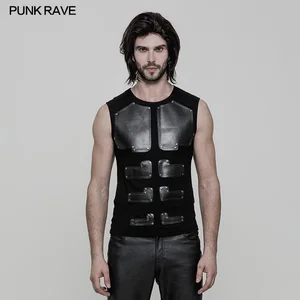 Большая распродажа! Мужской повседневный жилет в стиле панк-рейв без рукавов WT515, 56-29 USD