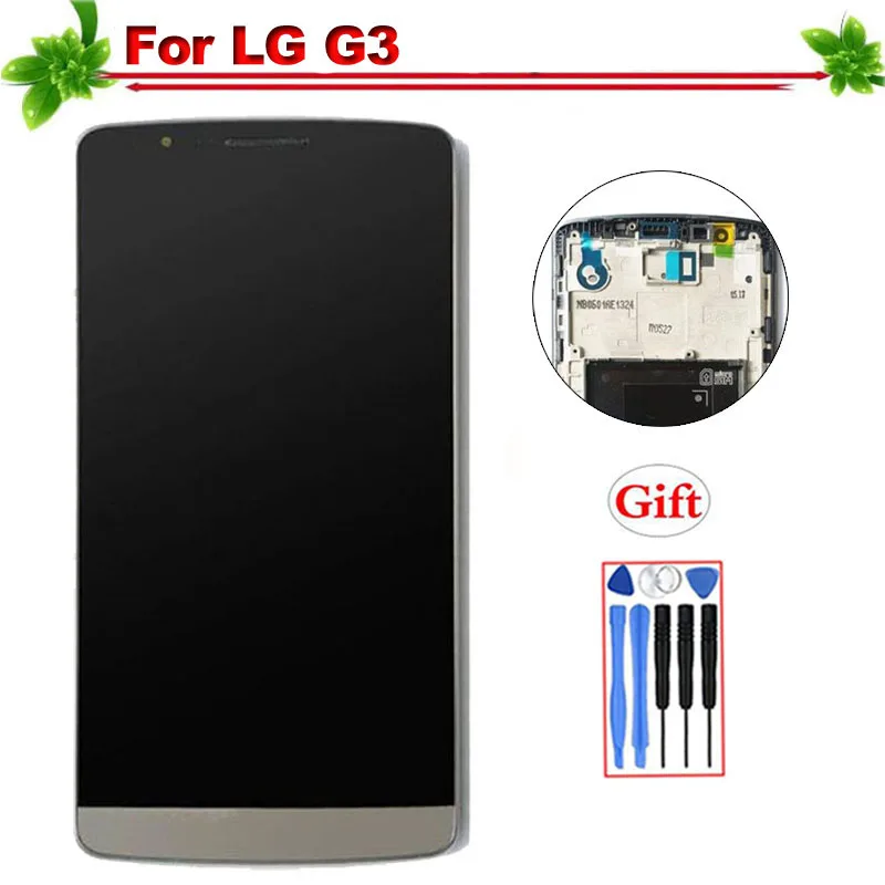 Ips для LG G3 ЖК дисплей Дисплей с рамкой Сенсорный экран дигитайзер сборки запасные