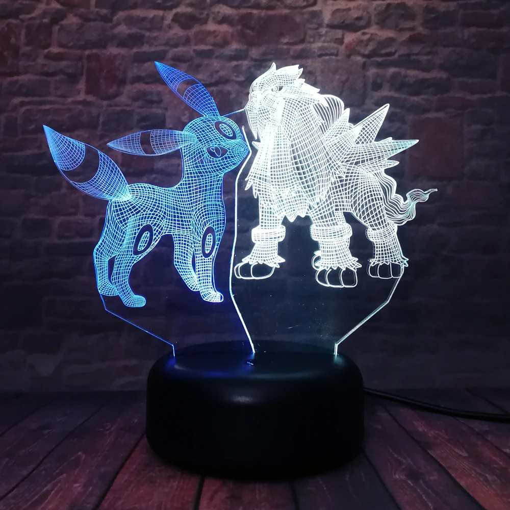 Покемон го 3D фигурка Umbreon Pokeball Bulbasaur Fire Dragon Valor Mystic 7 цветов Изменение ночник детские подарки