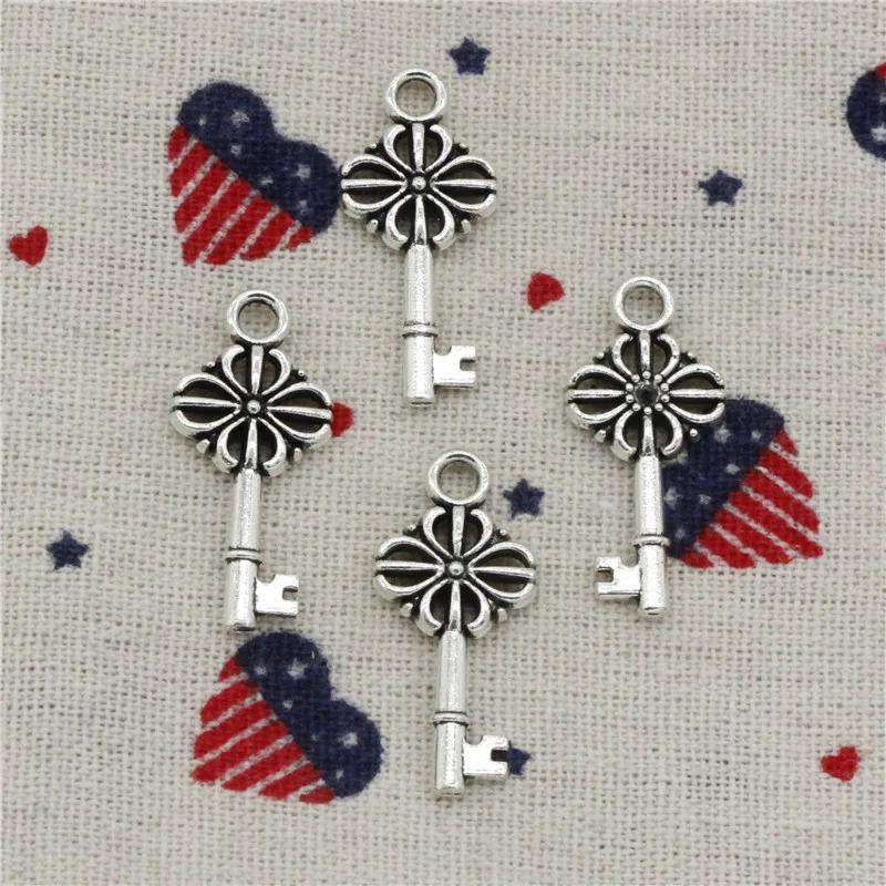 24pcs Charms retro treasure chest key 30*13mm Tibetan Silver Vintage Pendants For Jewelry Making DIY Bracelet Necklace | Украшения и