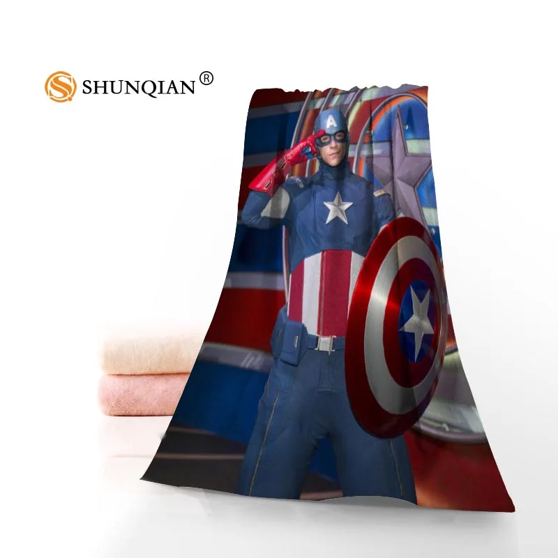 Towel Высокое качество, полотенце для лица Капитан Америка/банное полотенце на заказ, супер абсорбирующее полотенце из микрофибры s 35x75 см, 70x140 см - Цвет: Towel