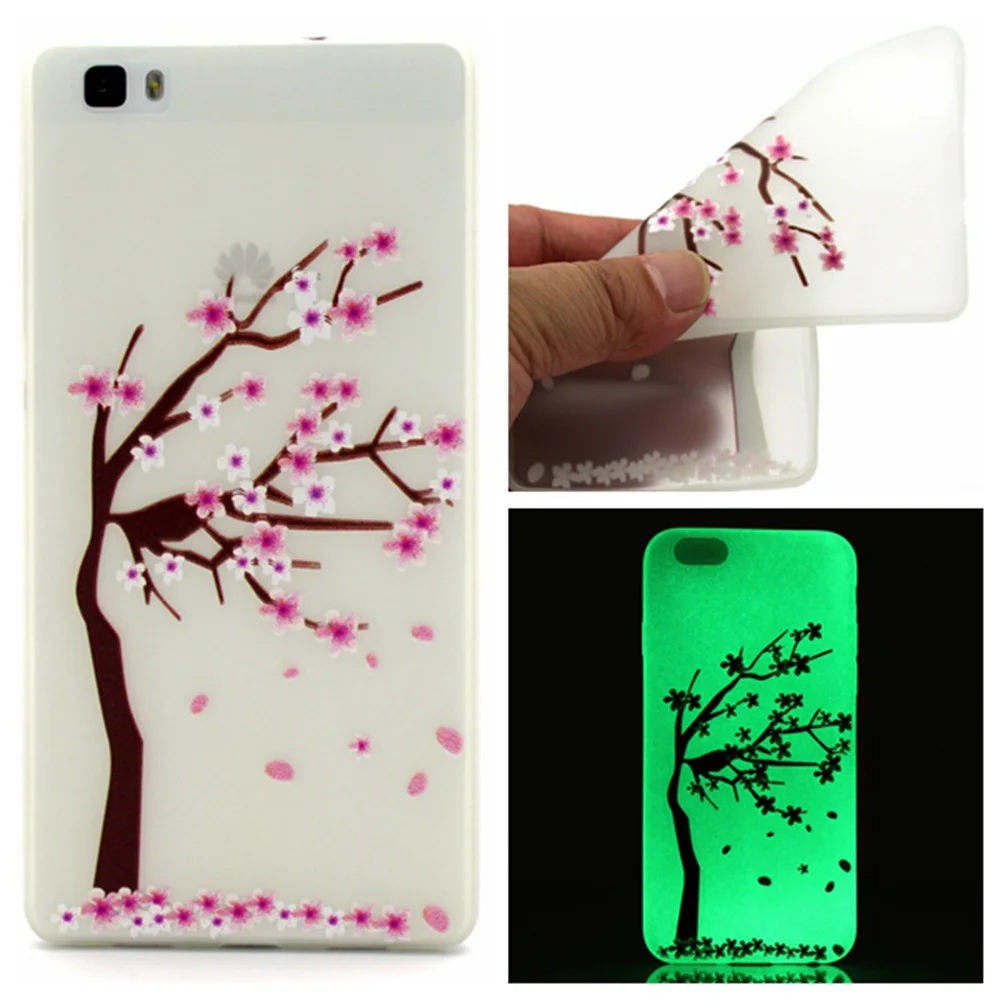 Fundas For Huawei P8 Lite Mini Fluorescence Transparent Soft TPU Back Cover Phone Protective Shell Luminous Night Case |