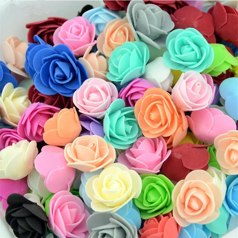 

20pcs 3cm DIY Handmade Foam Flowers Black Rose Flowers Head Artificial PE Foam Rose Wedding Decoration Scrapbooking Gift Crafts