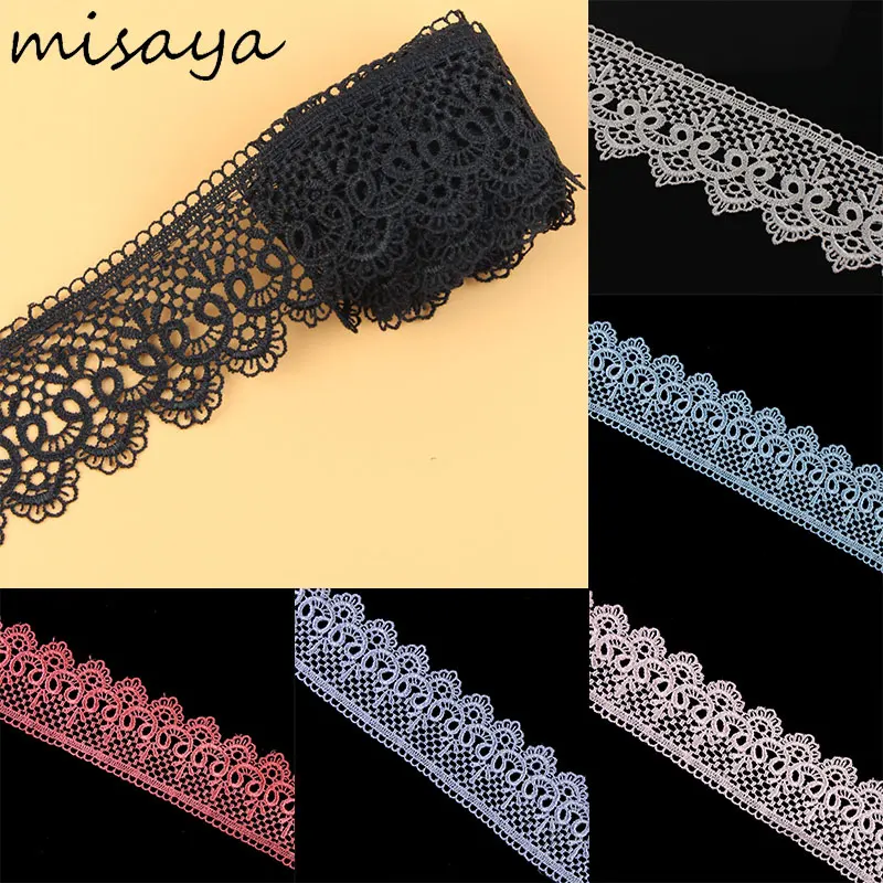 Misaya 3 ярда 100% полиэстер кружево отделка Вышивка шипы кружевная ткань DIY