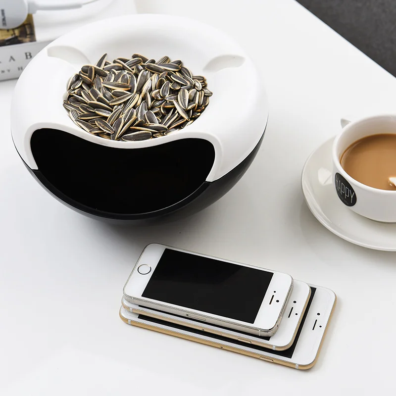 2017 Multifunctional Circular Plastic Double Deck Snacks Food Fruit Storage Box Dish Tabletop Grocerie Plate Organizer | Дом и сад