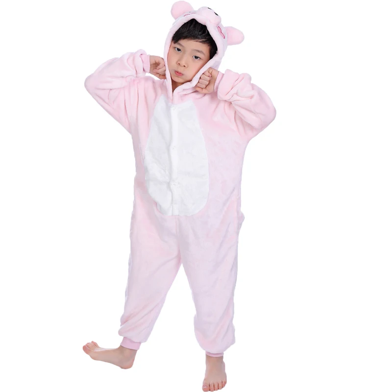 Для маленьких мальчиков девушка единорог пижамы Panda Pikachus Тоторо Свинья Kigurumi