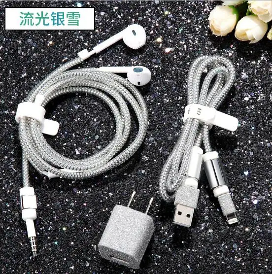 style 5 Роскошные Защита для usb-кабеля устройство для сматывания шнура от наушников Кабельный органайзер тпу спиральный usb-шнур с зарядным устройством для iphone 8 7 6 5 - Цвет: style 5