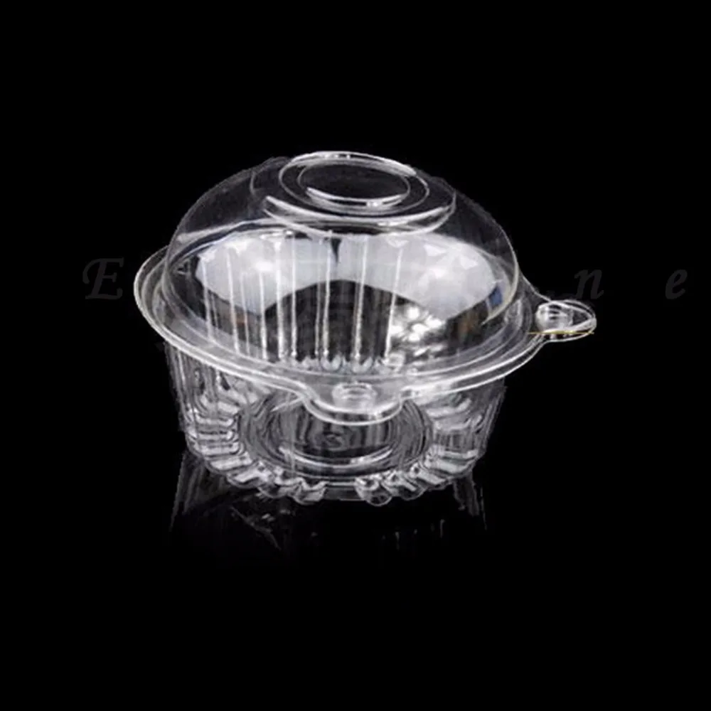 100 шт. симпатичный прозрачный пластиковый чехол для кекса торта маффинов капсул