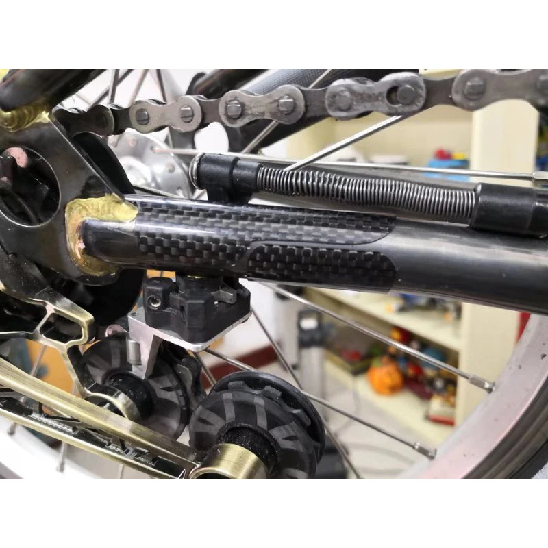Защитная Наклейка на цепь из углеродного волокна для Brompton складная наклейка