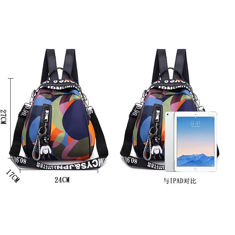Waterproof Oxford Backpacks Women Geometric Pattern School Bags for Teenager Girls Backpack Female Travel Shoulder Bags|Женские