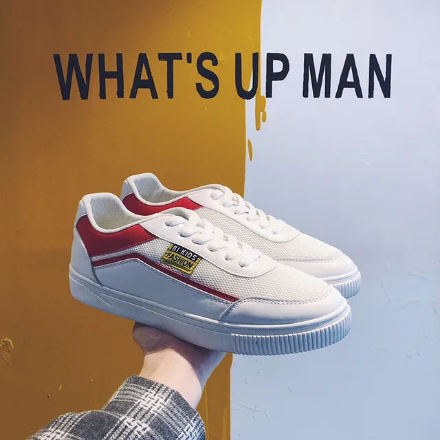 

Shoes For Men Sneakers Travel Breathable Skateboard Shoes Leather Male Flat Trend White Shoes Men Outdoor Canvas Shoes Fitness