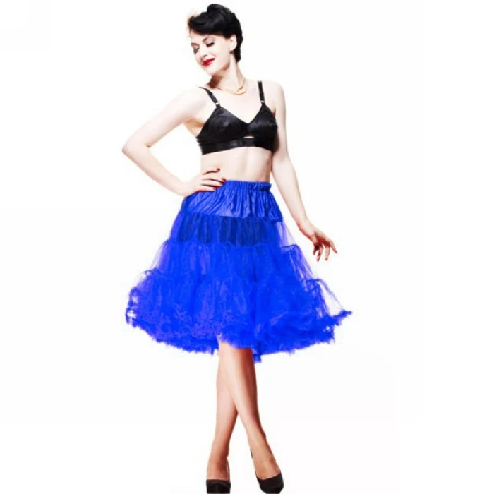 royal blue 20 цветов 65 см Женская мини-юбка из мягкой ткани длинная Сексуальная плиссированная шифоновая подкладка «рокабилли» юбка-пачка из тюля для девушек - Цвет: royal blue
