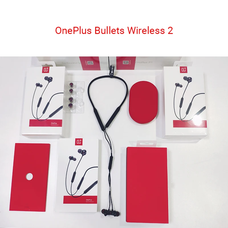 Оригинальные беспроводные наушники OnePlus Bullets 2 AptX, гибридные наушники в ухо, с магнитным управлением, микрофон, быстрая зарядка для Oneplus 7/7 Pro