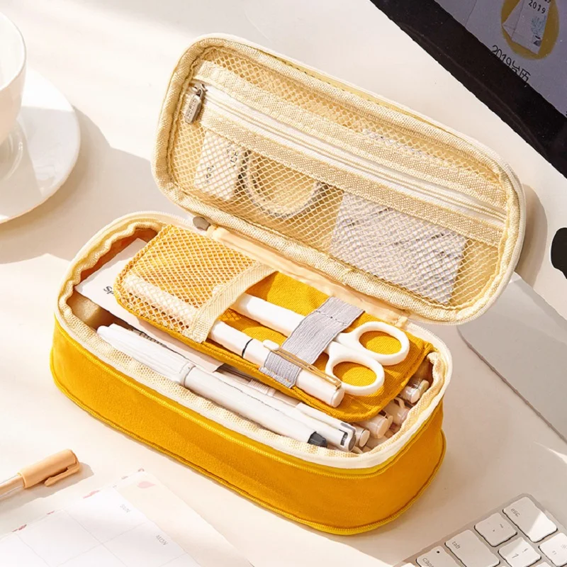 

Pencil Case Large Big Pen Bag Pouch Multifunction Kawaii Stationery Box Supplies Cosmetic Bag Pen Holder Make Up Bag Organizer