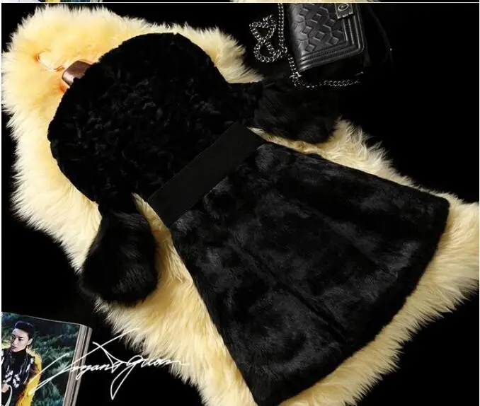 Кожа трава искусственного меха зиму кардиган пальто осень и зима 2015 мода новый