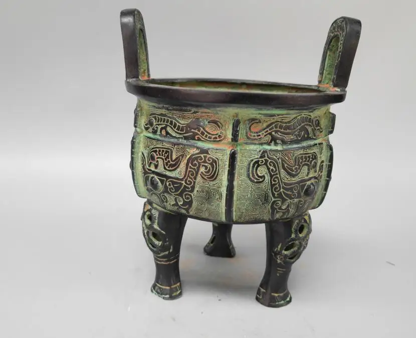 

Chinese archaize bronze beast face Incense burner