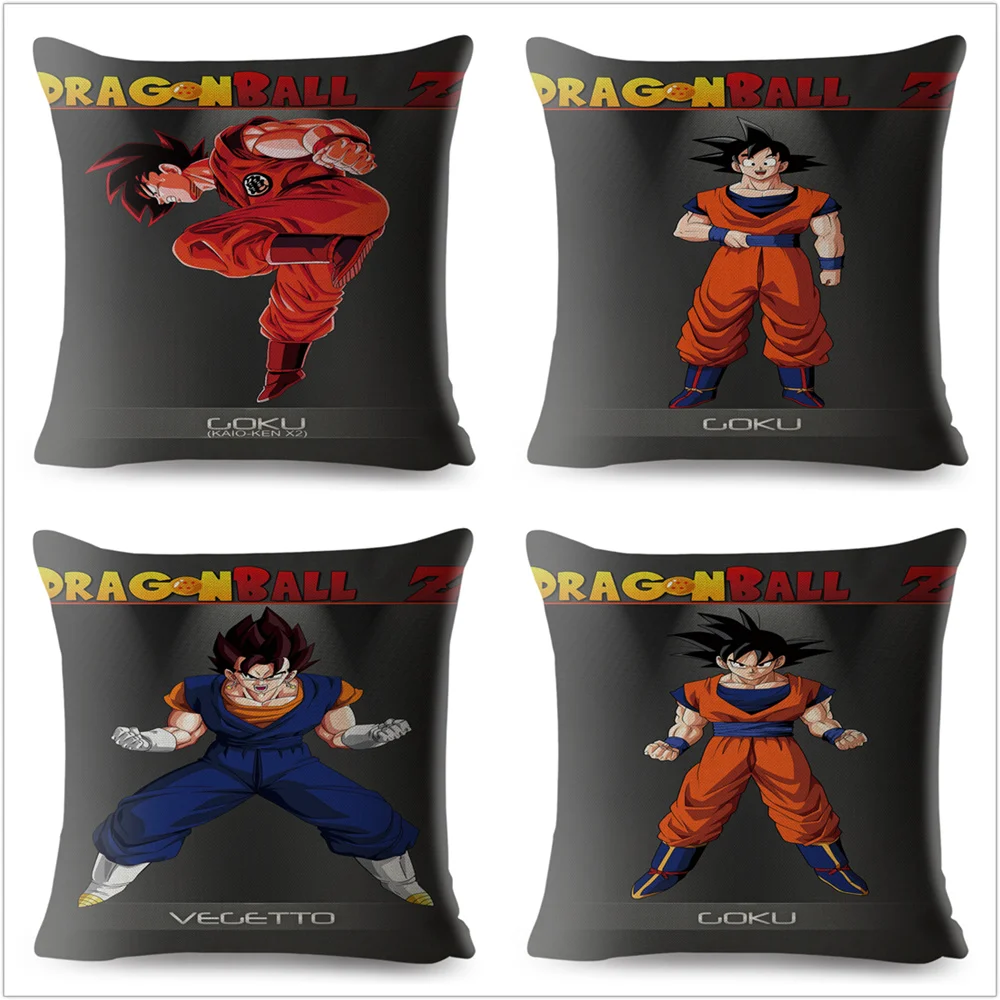 Dragon Ball Z Чехлы 45*45 см наволочка льняная подушки случаях Диван Home Decor Super Saiyan Goku