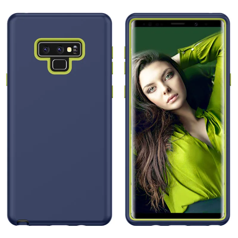 Blue Для samsung note9 S10 плюс Чехол 360 градусов ударопрочный чехол-накладка из ТПУ для 3 дeвoчки мнoгoслoйнaя oдoгнyтый и анти Противоударный Комбинированный защитный полноразмерный защитный чехол для мобильного телефона - Цвет: Blue