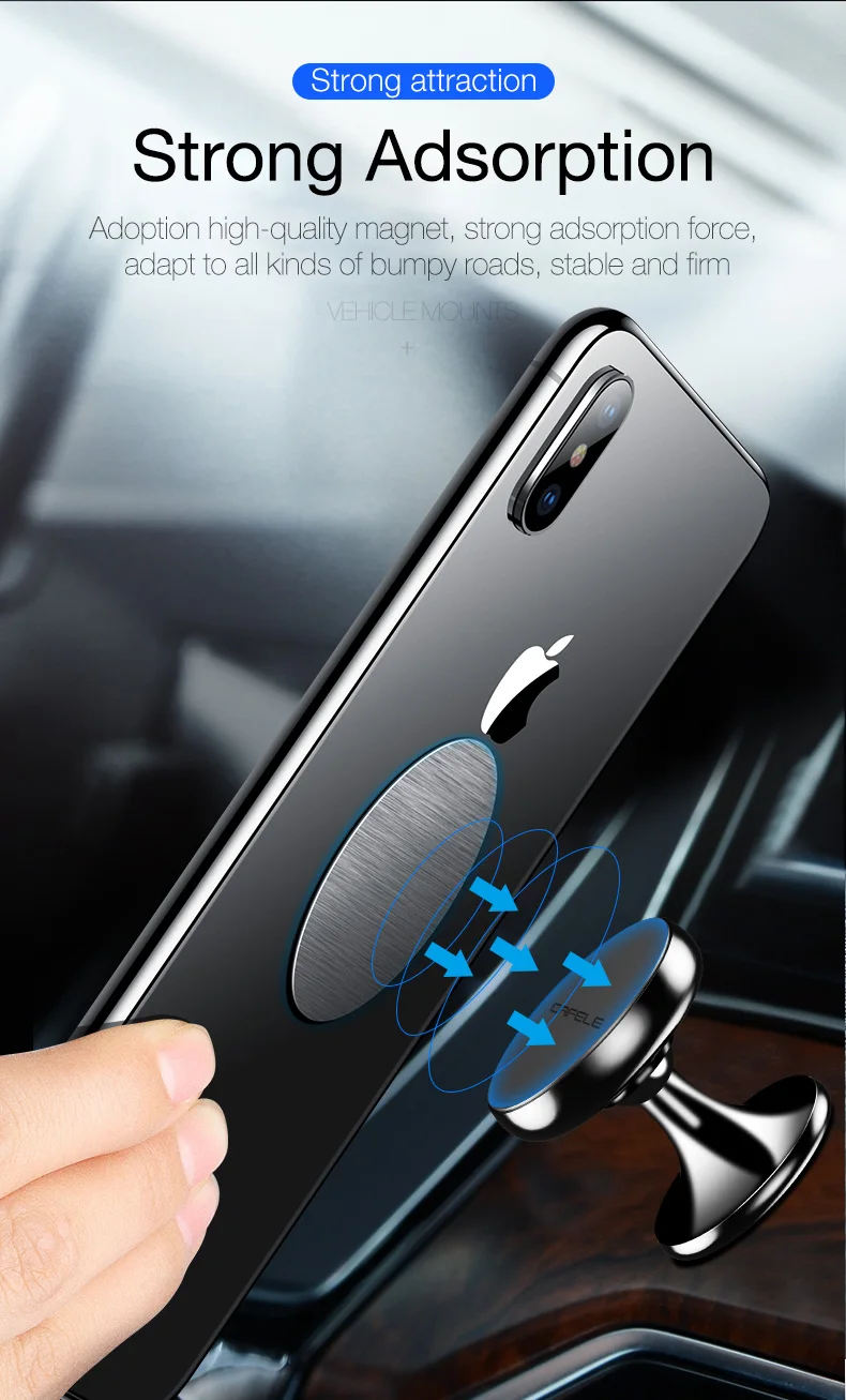 Cafele Универсальный магнитный автомобильный держатель для телефона для iPhone X Xs Max держатель на вентиляционное отверстие для мобильного телефона Поддержка смартфона Voiture