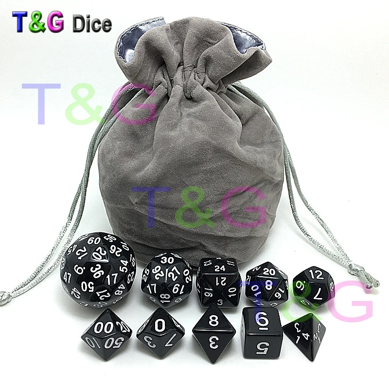Оптовая продажа 10 шт. набор игральных костей T &amp G Высокое качество d4 d6 d8 2xd10 d12 d20 d24