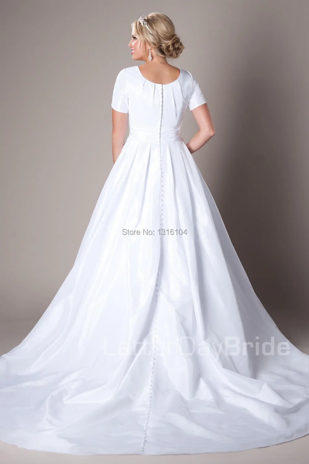Женское платье с рукавами простой сатин Квадратный крылышками|wedding gowns with