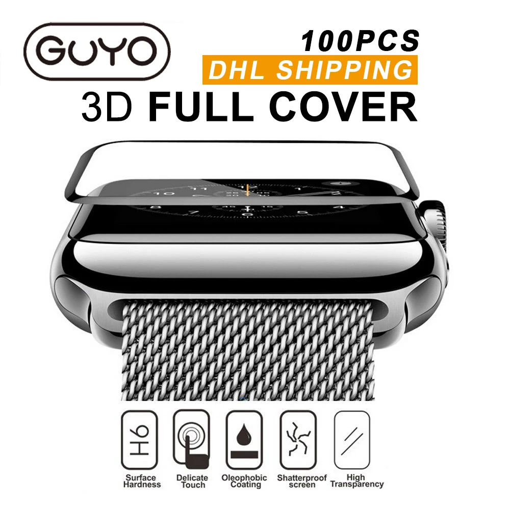 100 шт DHL 9 H твердость экрана протектор для Apple Watch Закаленное стекло пленка 38 мм 42