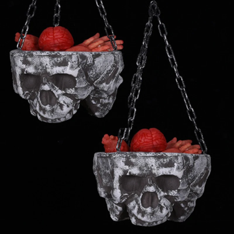 Хэллоуин реквизит цветочные горшки гробницы миски Большой Висячие синий вареный