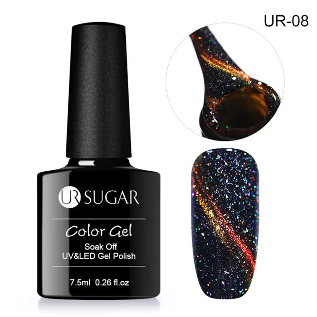 laserUR 08 Ur Sugar 7,5 мл светящийся УФ-Гель-лак кошачий глаз светится в темноте 3D Магнитный Гель-лак для ногтей - Цвет: laserUR 08