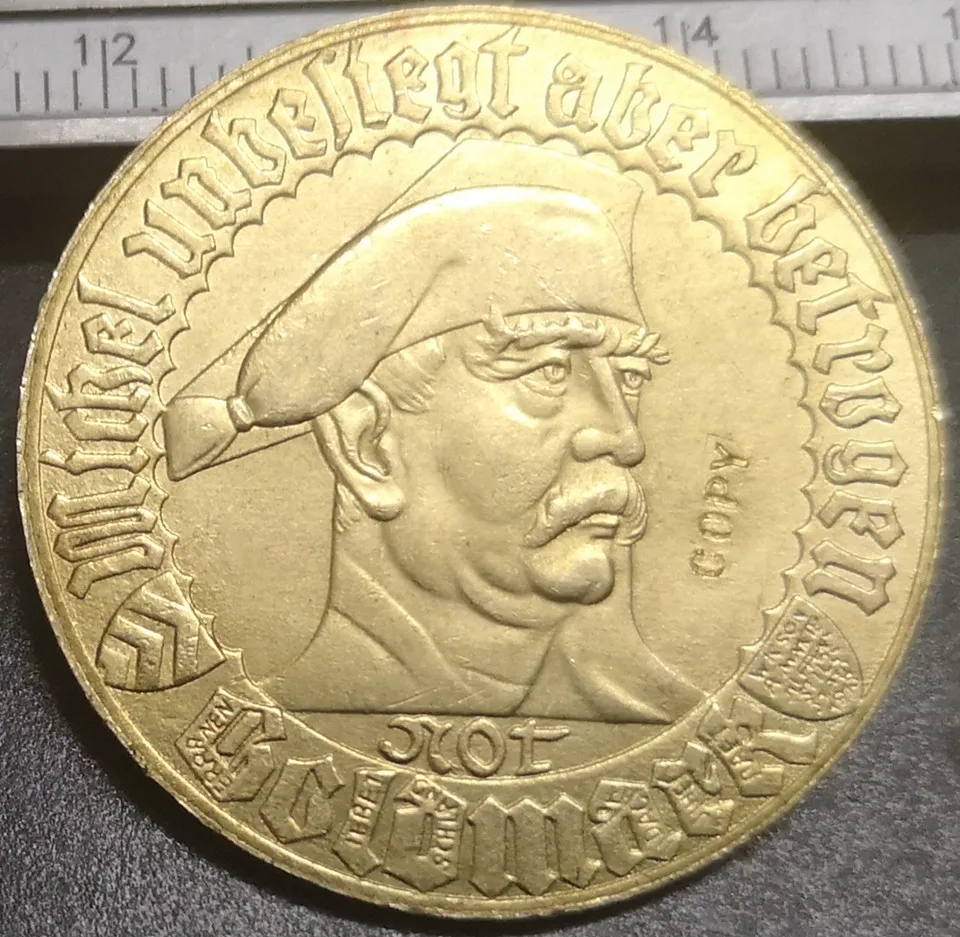 1923 немецкая монета Notgeld(Westphalia) 1 золотой Марк-белефелд (штатт вестрейн) Золотая