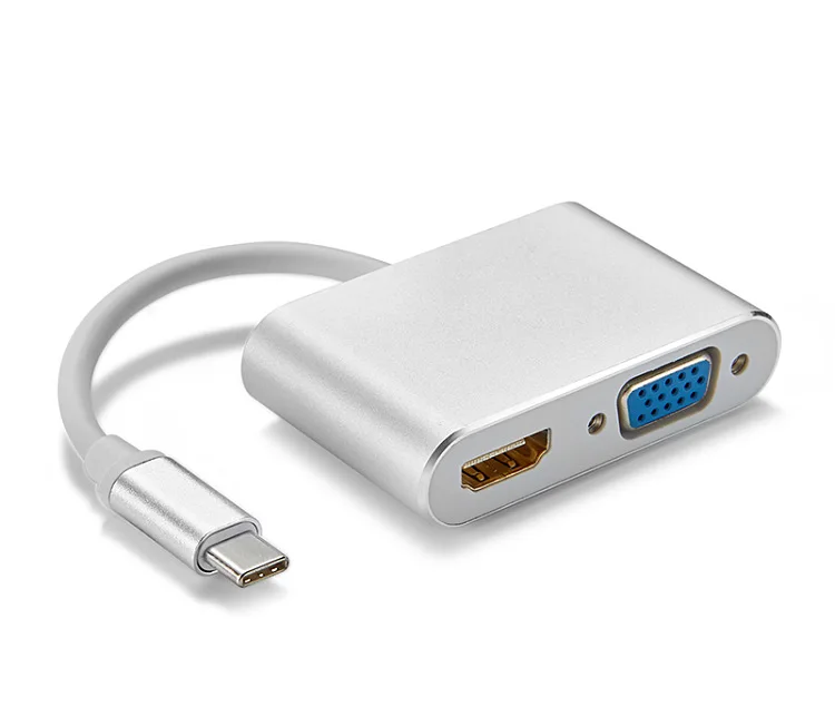 1 шт. usb 3. Кабель переходник с Type c на HDMI + VGA 2 в 2k * 4K 1080P|Кабели VGA| |