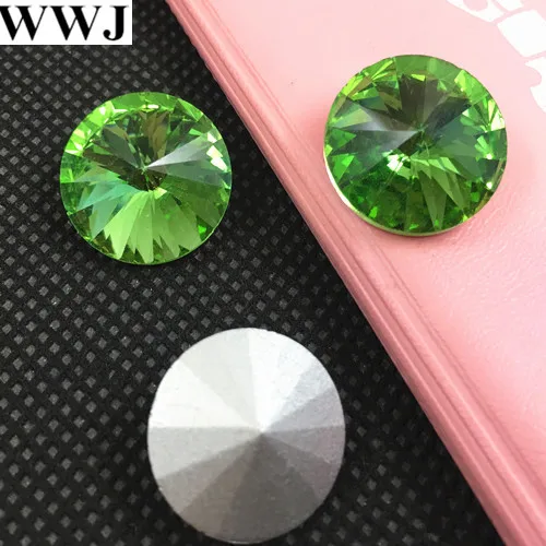 Стеклянный камень Rivoli светло-зеленый для изготовления ювелирных изделий 6 мм 8 10 12