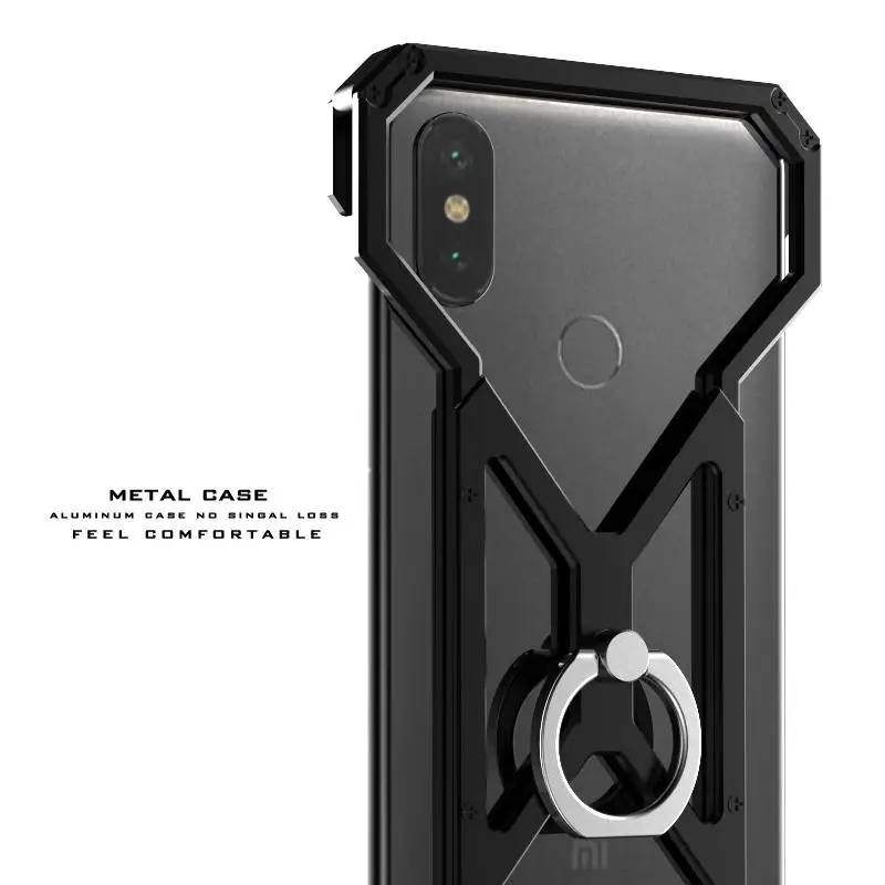 Металлический Чехол Super Hero для Xiaomi mi 9 8 Se Lite mi 6x 5x 5S Plus 6 5 Red mi Note 4x чехол с кольцом-пауком для телефона - Цвет: black ring