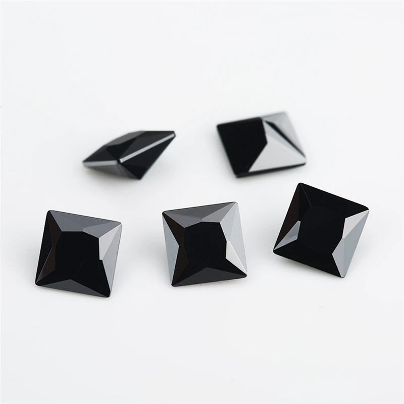 

Size 1.5x1.5~12x12mm Square Shape Princess Cut 5A Black Zirconia Stone Synthetic Gems CZ stone For Jewelry