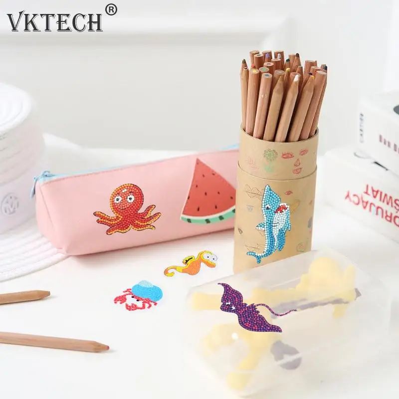 DIY животные Дети Круглый Алмаз живопись наклейки Полный дрель алмазная живопись наборы вышивка крестиком ручной DIY Инструменты