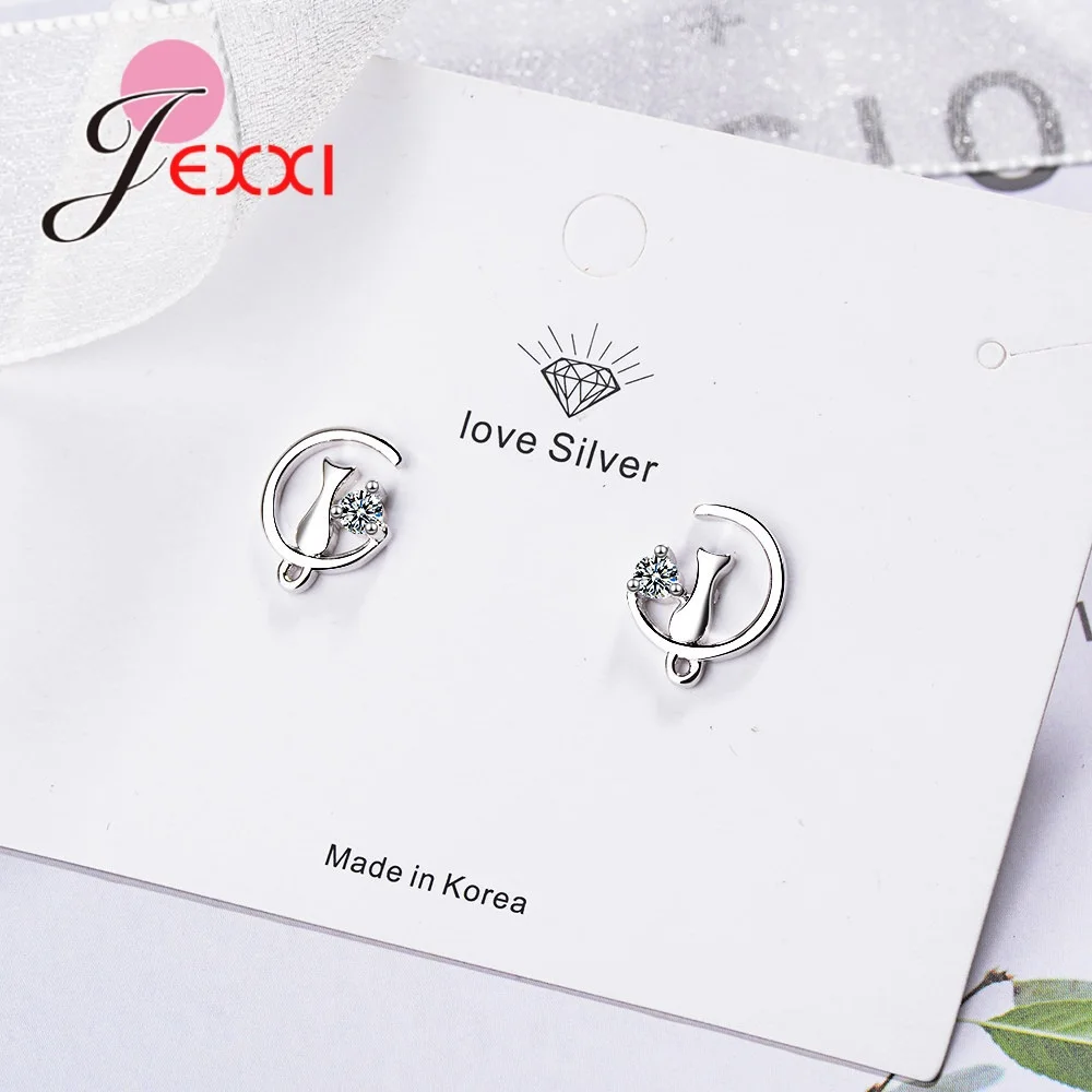 Женские Элегантные серьги-гвоздики Hello Sweet Moon Cat подарок на день рождения