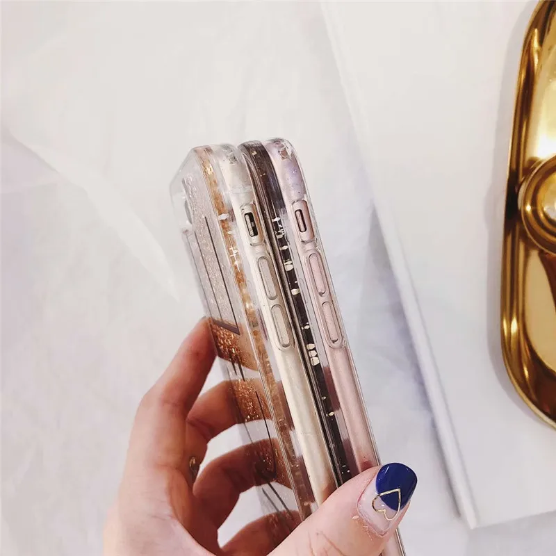 Чехол DIS Модный Блестящий динамичный зыбучий песок чехол для телефона iphone 6 6s plus X 8