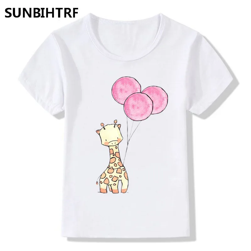 2018 детская разноцветная футболка с принтом воздушный шар и дерево детские летние