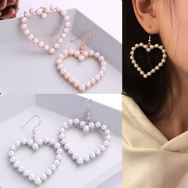 

2021 New Summer Lovely Colourful Bow Earrings For Women Geometry Circle Simulated Pearl Earrings Boucle D'oreille Brinco
