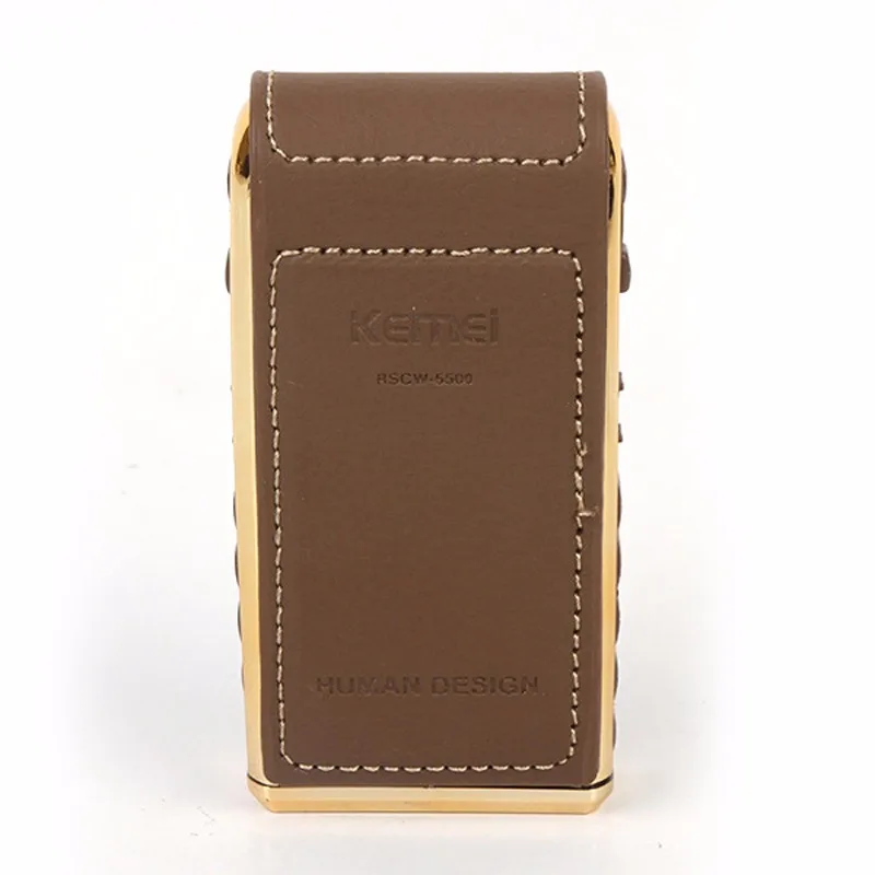 KEMEI KM-5500 мини электробритва в кожаном корпусе перезаряжаемая бритва с зеркалом для человека водонепроницаемая 2 в 1 возвратно-поступательная