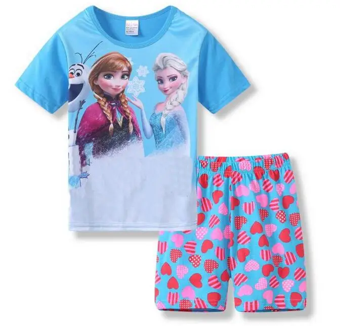 style 16 Новые детские пижамы с героями мультфильмов для маленьких мальчиков и девочек, детский пижамный комплект, Детская домашняя одежда с короткими рукавами, пижама, ночная рубашка, duan135 - Цвет: style 16