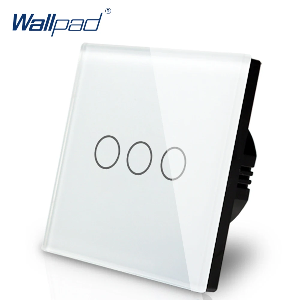 

3 Lamps Dimmer Switch 110V-250V Wallpad Glass Frame Dimmerable LED 3 Gang Dimmer Touch Control Wall Smart Power Switch