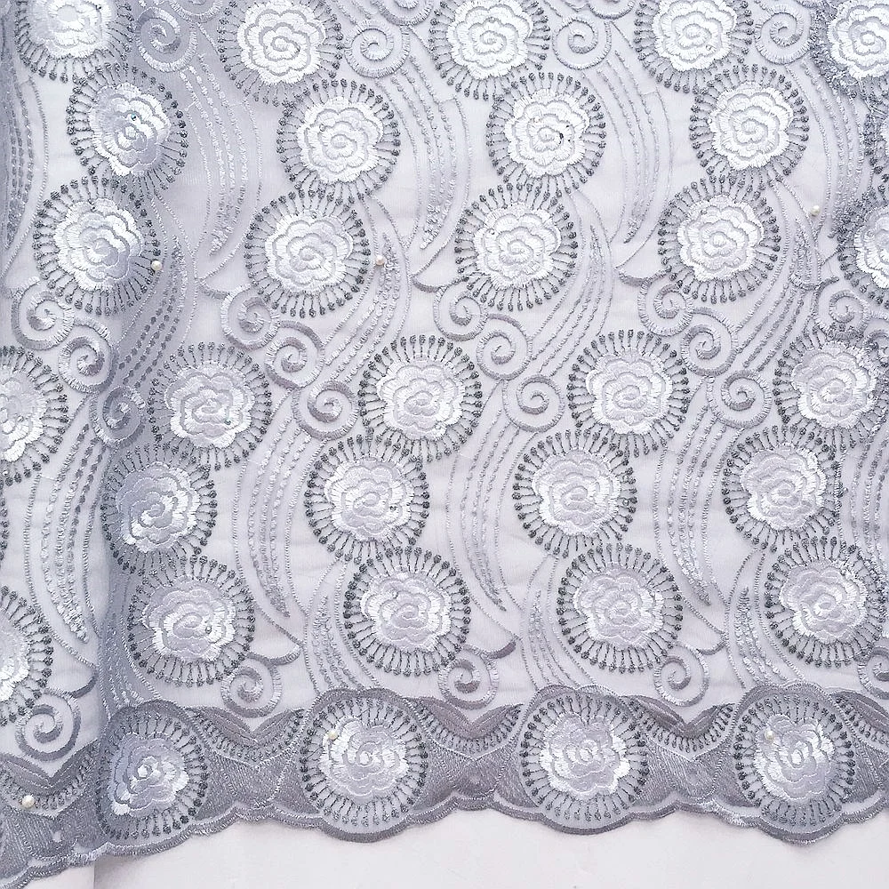 Нигерийские французские кружева ткани высокого качества Тюль французская белая